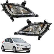 Auto Pearl Fog Lamp Set For Hyundai I20 With DRL LED Indicator Complete Kit (2012-2014) Type-2 (Set of 2)