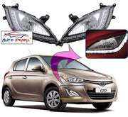 Auto Pearl Fog Lamp Set For Hyundai I20 With DRL LED Indicator Complete Kit (2012-2014) Type-2 (Set of 2)