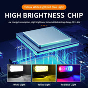 Auto Pearl 3-Lens Led Red, Blue, White, Yellow Colour & Flashing Mode With Mounting Bracket (Pack of 1)