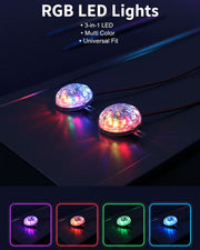 Auto Pearl Motorcycle RGB Star Light Flash Chassis Strobe Light Underglow Ambient RGB Dash Light 12V-30W Motorbike LED compatible with All Bike (Pack of 2)