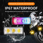Auto Pearl 3-Lens Led Red, Blue, White, Yellow Colour & Flashing Mode With Mounting Bracket (Pack of 1)