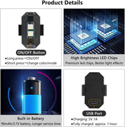 Sight Bicycle Safety Signal Warning Motorcycle Helmets led LED & USB Charging for all kind of Drones (Multicolor)