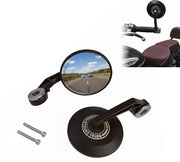 Auto Pearl Rear View Mirrors Handle Bar End Round View Mirrors for Hunter 350, Meteor 350, Classic 350, Super Meteor 650, Shotgun 650, GT 650, Interceptor 650, Himalayan 650, Guerrilla 650 (Pack of 2)