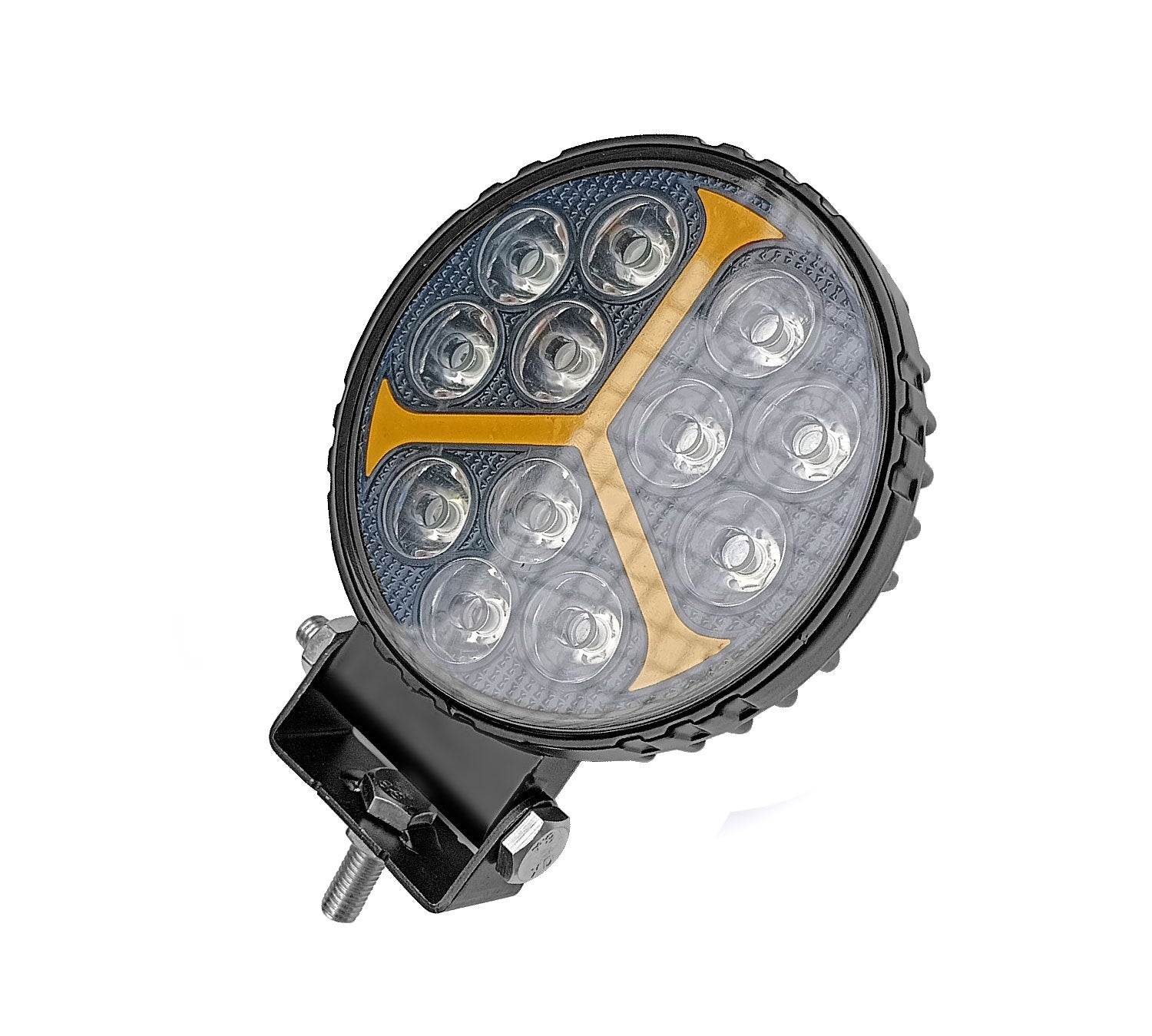 Auto Pearl 12LED Round White, Yellow 12V-30W, Foglight Flashing Light, Work Spot Lights compatible with All Bike and Car