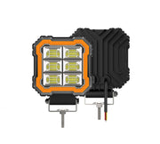 Auto Pearl Square 6-Led 12V-30W, DRL Fog light, Off-Road Vehicle Light Auxiliary White-Yellow Lighting 12V-30W Driving Work Light compatible with All Bike and Car