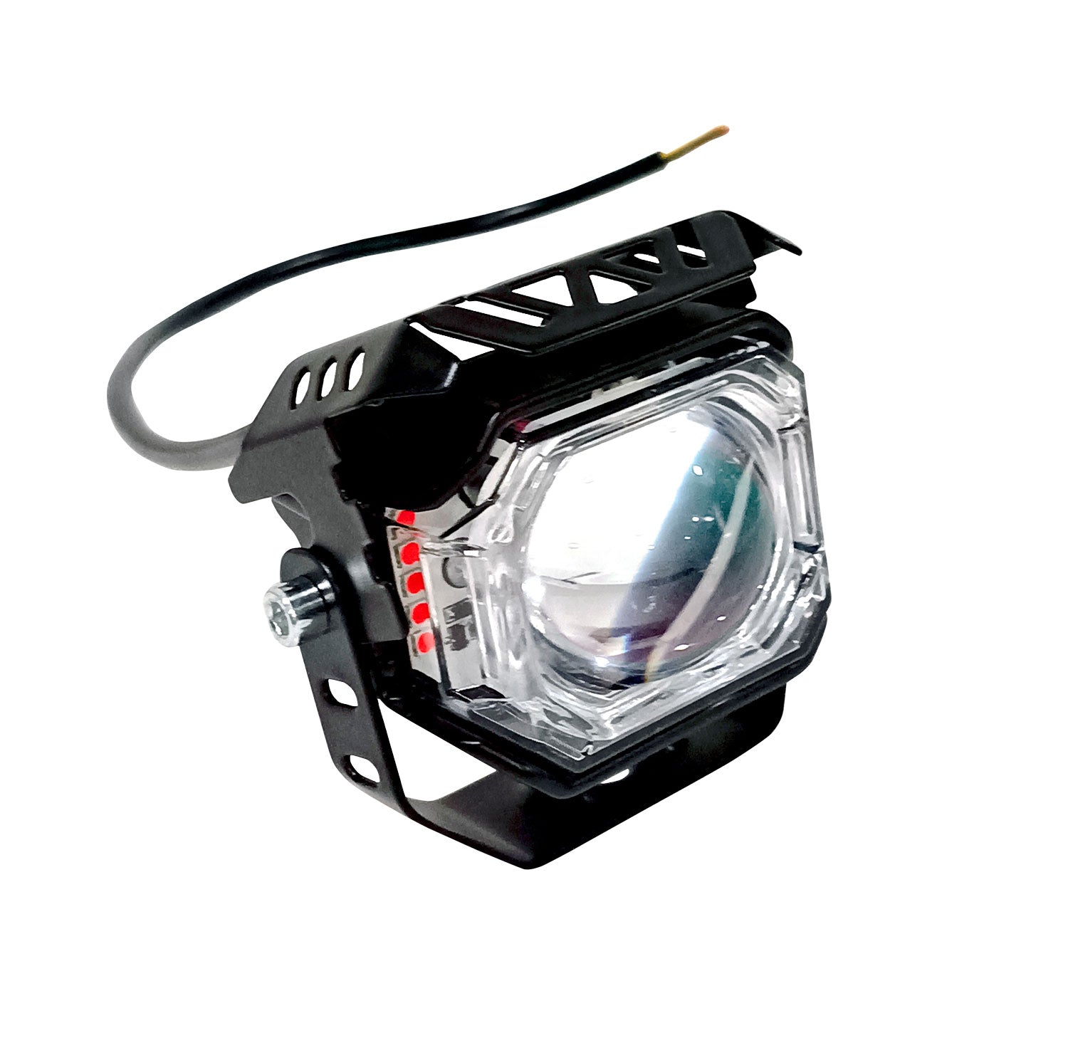 Auto Pearl Spot LED Work Light 12V-20W White/White-Yellow/Yellow High Beam and Multi Flicker mode Red/Blue Fog light, Off-Road Vehicles compatible with All Bikes and Cars