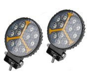 Auto Pearl 12LED Round White, Yellow 12V-30W, Foglight Flashing Light, Work Spot Lights compatible with All Bike and Car