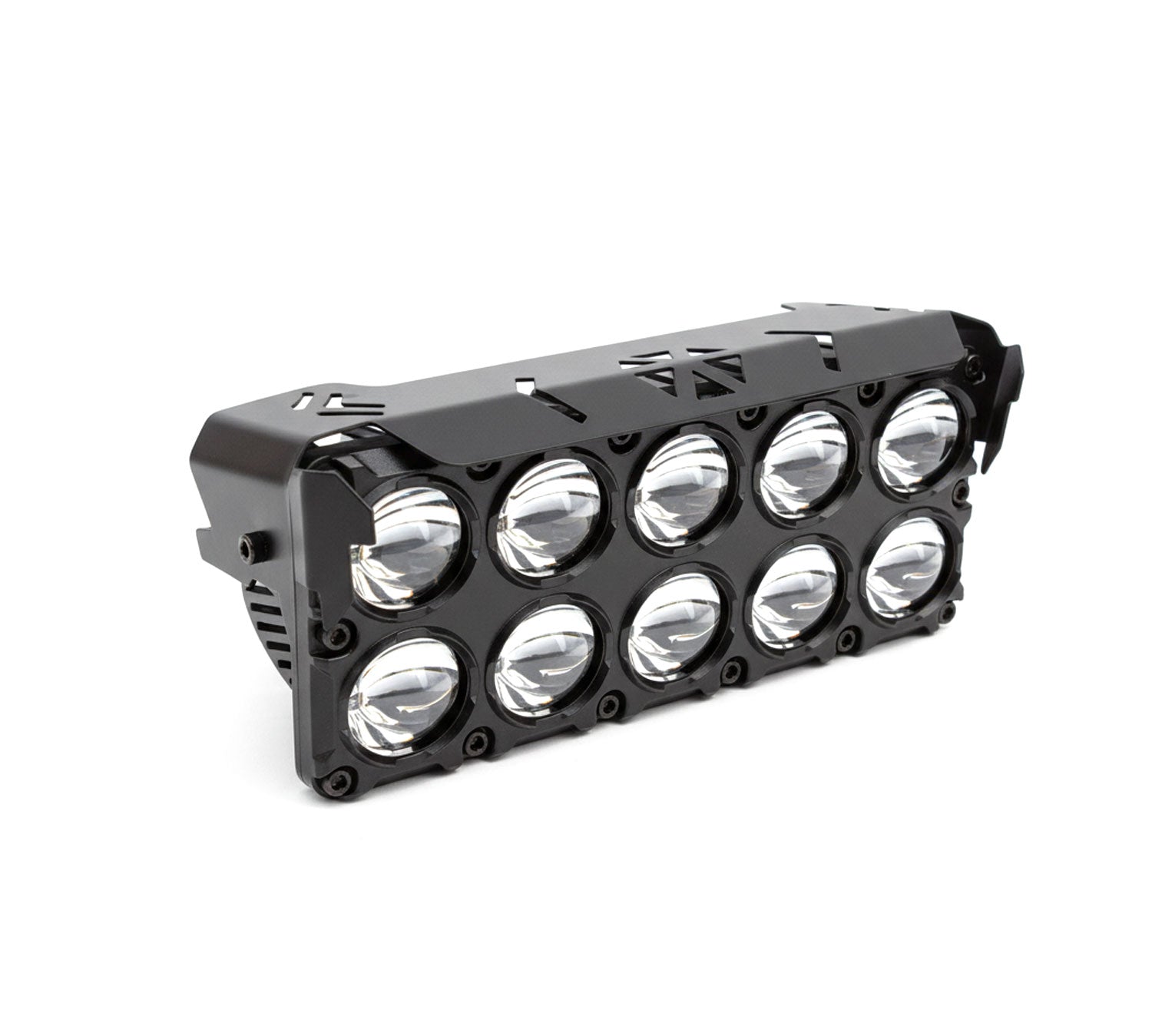 Auto Pearl Motorcycle 10-Lens Driving Lights Flasher Yellow, White with Red-Blue Led light, 48W, 12-80V Auxiliary Lights compatible with All Bike