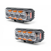Auto Pearl Motorcycle Yellow/White & Red/Blue 4LED High Beam 12V-18W Fog Light with Flashing Mode Off-Road Vehicles compatible with All Bikes and Cars