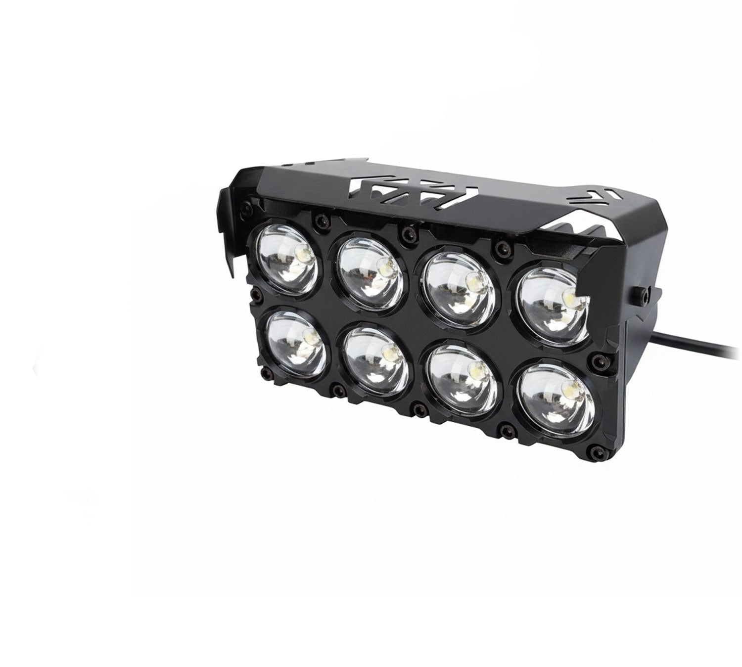 Auto Pearl Motorcycle 8-Lens Driving Lights Flasher Yellow, White with Red-Blue Led light, 40W, 12-80V Auxiliary Lights compatible with All Bike