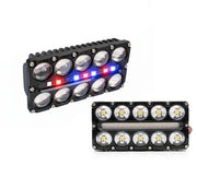 Auto Pearl Car 10-Lens DRL Driving Lights Flasher Yellow, White with Red-Blue Led light, 48W, 12-80V Auxiliary Lights for All Car (Pack of 2)
