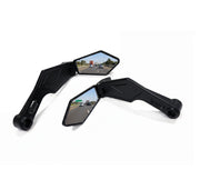 Auto Pearl Motorcycle Black Handlebar Mounted Mirrors Set Adjustable Rotating Lever Guard, Foldable Rear View Mirrors Mirror compatible with All Bike (Pack of 2)