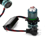 Auto Pearl Motorcycle H4 30W LED Headlight with Fan Heat Dissipation Dual Beam White and Yellow, Flash Yellow and White Light compatible with All Bikes and Cars