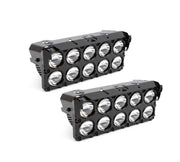 Auto Pearl Car 10-Lens Driving Lights Flasher Yellow, White with Red-Blue Led light, 48W, 12-80V Auxiliary Lights for All Car (Pack of 2)