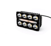 Auto Pearl Motorcycle 8-Lens DRL Driving Lights Flasher Yellow, White with Red-Blue Led light, 40W, 12-80V Auxiliary Lights compatible with All Bike