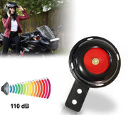 Auto Pearl 12V 110dB 3A Motorcycle Loud Tone Sound Loud Horn Fits Moped Scooter Electric Bike Black-Red compatible with All Bike (Pack of 1)
