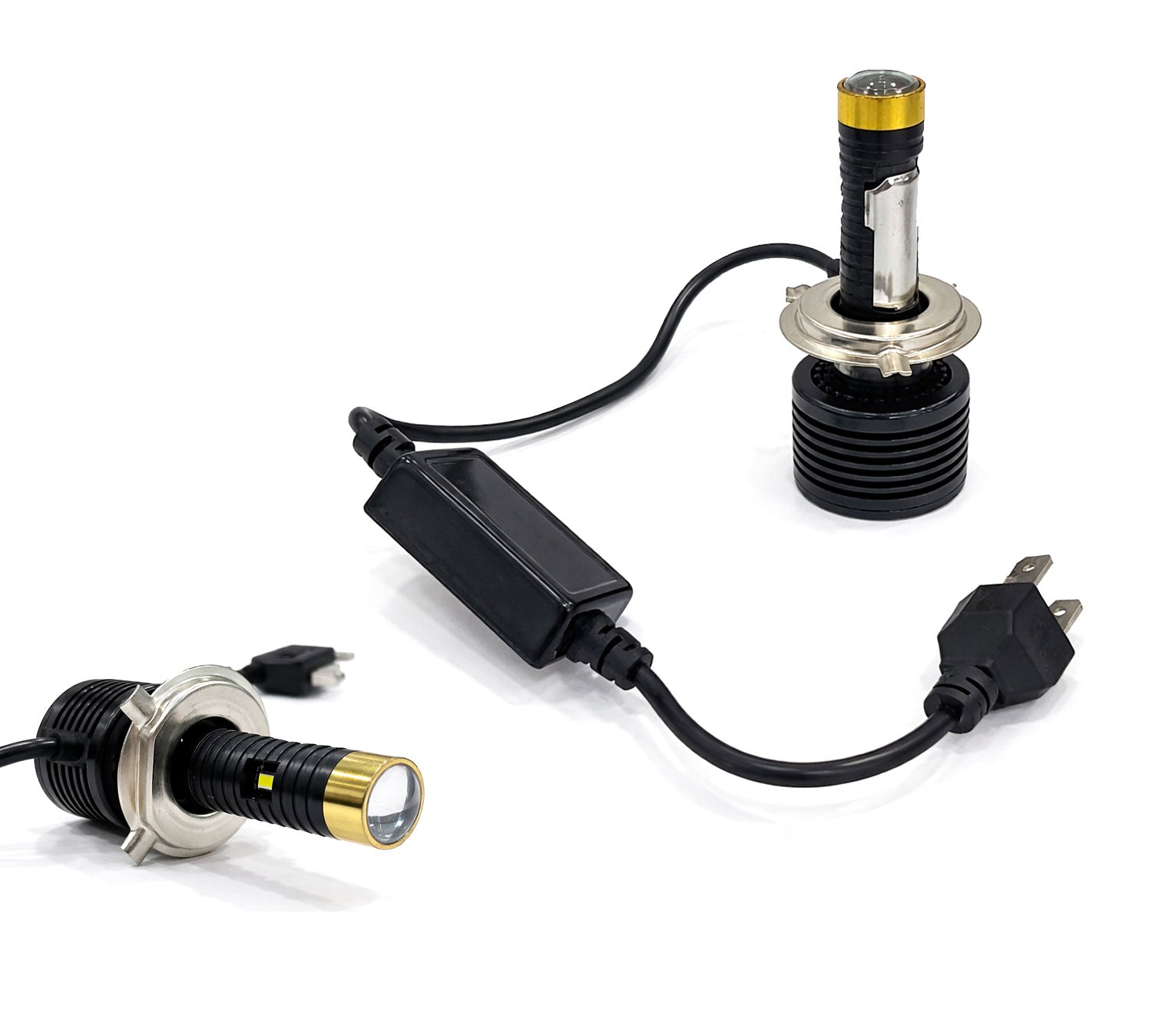 Auto Pearl H4 55W CSP LED Motorcycle Headlight Bulb, Single Lens White Hi/Low Beam, DC 12V 6000K, Compatible with All Car (Pack of 2)