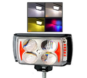 Auto Pearl 4-EYE LED Lens Fog Flashing Light, 12V-15W White, Yellow & Blue-Red Amber Auxiliary Projector Spot Lights compatible with All Bike and Car