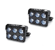 Auto Pearl Motorcycle 6-Lens Driving Lights Flasher Yellow, White with Red-Blue Led light, 30W, 12-80V Auxiliary Lights Compatible with All Bike