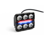 Auto Pearl Motorcycle 6-Lens DRL Driving Lights Flasher Yellow, White with Red-Blue Led light, 30W, 12-80V Auxiliary Lights compatible with All Bike