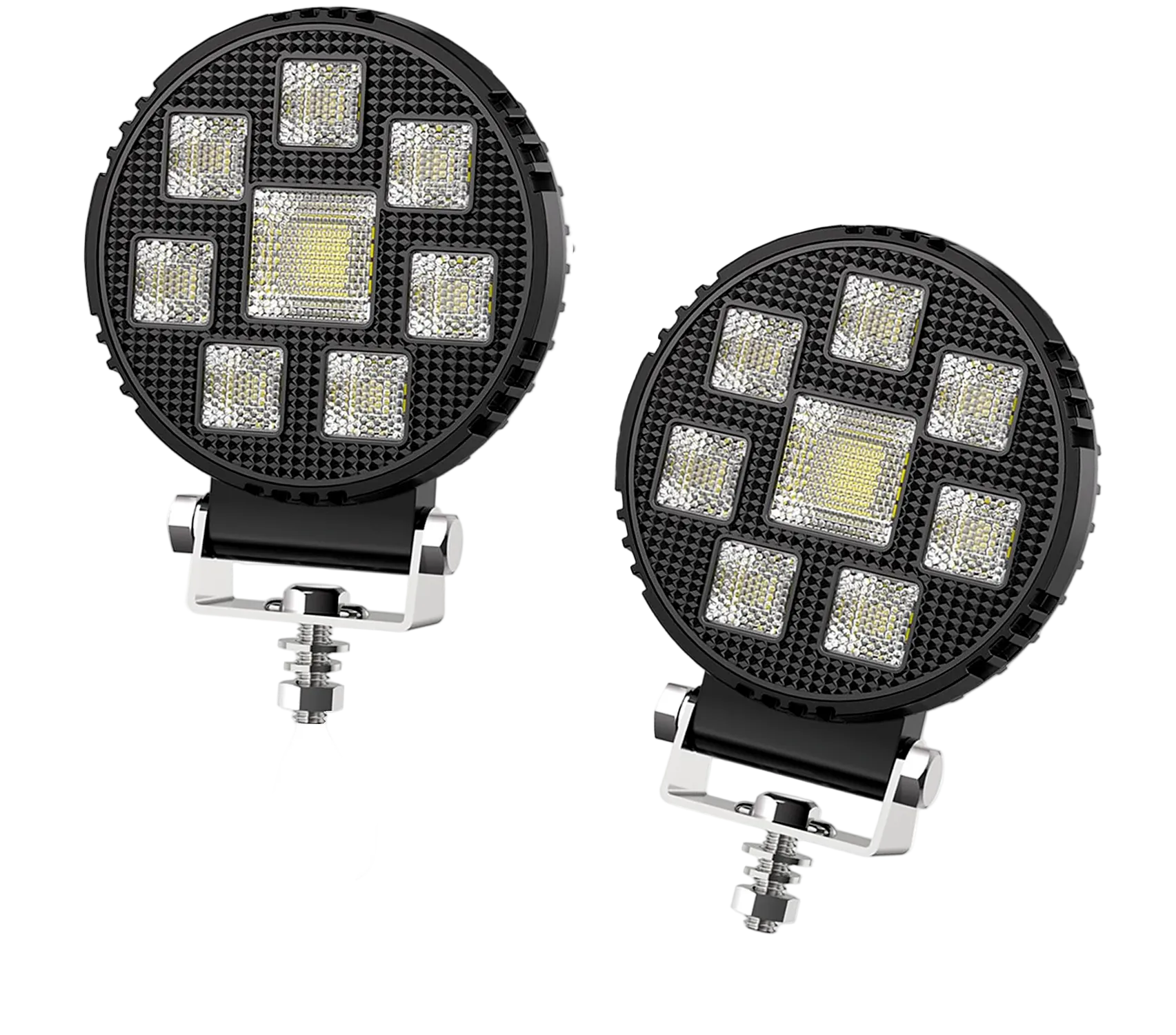 AUTO PEARL Square 4 Inch Auxiliary 44Led White Work Spot Light compatible with All Bike and Car(Pack of 2)