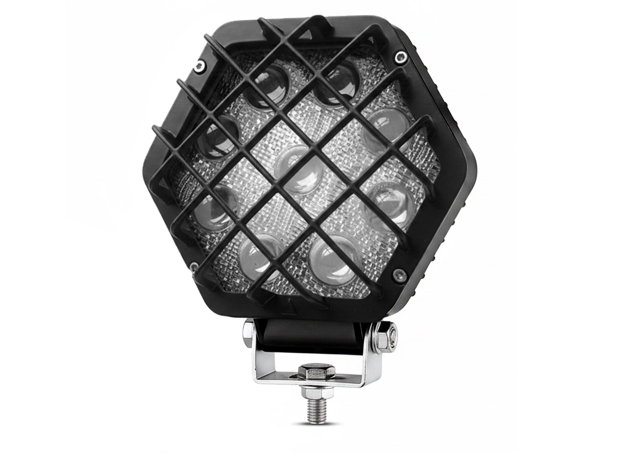 Auto Pearl 9 LED Work Light with Protective Grill, 12V-80V DC Auxiliary Driving Light, Spot Flood Beam Off Road Lamp compatible with All Bike and Car