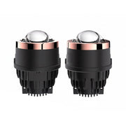 Auto Pearl 3in1 Projector Lens Fog Light With Tri-Color Inbuilt Led Hi/Low Beam 12V 3 Inch BI-Xenon Fog Light Projector Housing (White/Warm White/Yellow) compatible with All Car