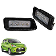 Car LED Fog Lamp Chrome Light Compatible with Alto 800 2019 (Set of 2)