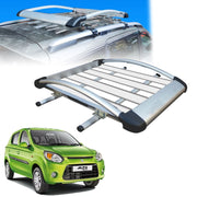 Car Roof Luggage (4x 4) Frame Aluminum Roof Frame Universal Roof Frame Travel Frame Load Frame Load Over 100 kg Roof Shelves Luggage Box Roof Rack (Silver)
