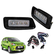 Car LED Fog Lamp Chrome Light Compatible with Alto 800 2019 (Set of 2)