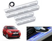 Auto Pearl Car Door Foot Step Led Sill/Scuff Plates With Mirror Finish Compatible with All Models (Set of 4)