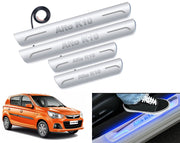 Auto Pearl Car Door Foot Step Led Sill/Scuff Plates With Mirror Finish Compatible with All Models (Set of 4)