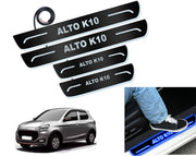 Auto Pearl Car Door Foot Step Led Sill/Scuff Plates With Mirror Finish Compatible with All Models (Set of 4)