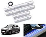 Auto Pearl Car Door Foot Step Led Sill/Scuff Plates With Mirror Finish Compatible with All Models (Set of 4)