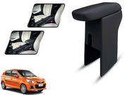 Auto Pearl Premium Car Armrest with Storage Box, High-Density Foam, Nappa Leatherette, No Obstruction to Rear Window Buttons, for Alto K10 2010 New 2014
