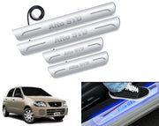 Auto Pearl Car Door Foot Step Led Sill/Scuff Plates With Mirror Finish Compatible with All Models (Set of 4)