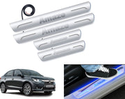 Auto Pearl Car Door Foot Step Led Sill/Scuff Plates With Mirror Finish Compatible with All Models (Set of 4)