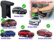 Auto Pearl Premium Car Armrest with Storage Box, High-Density Foam, Nappa Leatherette, No Obstruction to Rear Window Buttons, for Amaze 2018