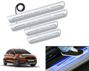 Auto Pearl Car Door Foot Step Led Sill/Scuff Plates With Mirror Finish Compatible with All Models (Set of 4)