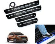 Auto Pearl Car Door Foot Step Led Sill/Scuff Plates With Mirror Finish Compatible with All Models (Set of 4)