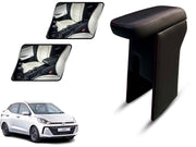 Auto Pearl Premium Car Armrest with Storage Box, High-Density Foam, Nappa Leatherette Black with double Stitching, No Obstruction to Rear Window Buttons, for Aura-2020-2023