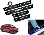 Auto Pearl Car Door Foot Step Led Sill/Scuff Plates With Mirror Finish Compatible with All Models (Set of 4)