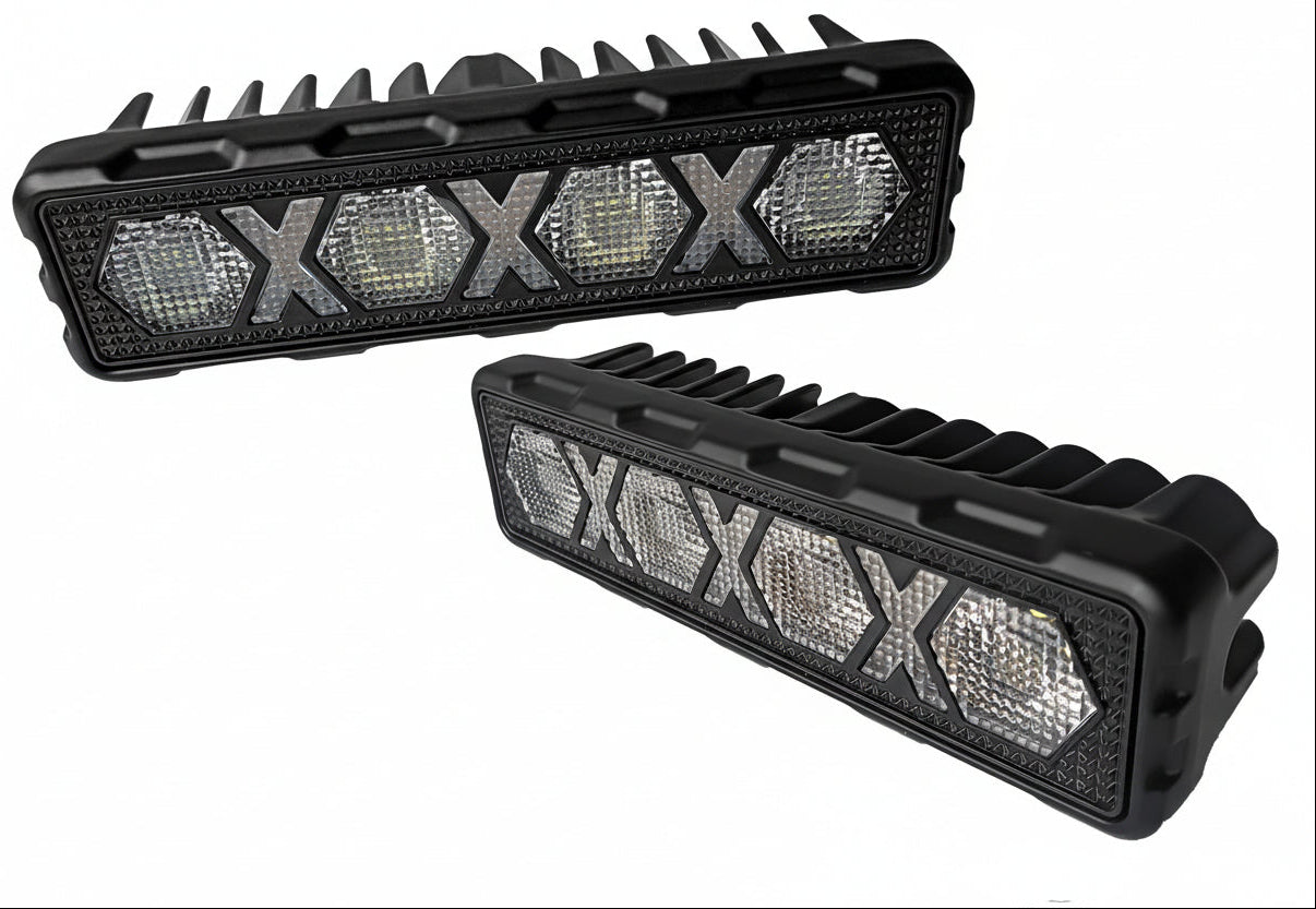Auto Pearl 6 Inch Auxiliary 16Led Light Bar White, Yellow and Yellow Blinking Mode, Work Spot Lights compatible with All Bike and Car(Pack of 2)