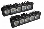 Auto Pearl 6 Inch Auxiliary 6Led Light Bar White, Yellow and Yellow Blinking 12V-30W, Mode, Work Spot Lights compatible with All Bike and Car (Pack of 2)