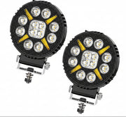 Auto Pearl 4 inch Round 12Led Auxiliary 12V-30W, Amber DRL Spot Light, White and Yellow Color, Off Road Light compatible with All Bike and Car (Pack of 2)