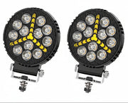 Auto Pearl 4 inch Round 12-Led Auxiliary 12V-30W, Amber DRL Spot Light, White and Yellow Color, Off Road Light compatible with All Bike and Car (Pack of 2)