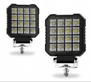 AUTO PEARL Square 4 Inch Auxiliary 12V-30W, 64Led White Work Spot Light compatible with All Bike and Car(Pack of 2)
