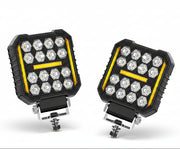 Auto Pearl 4 inch Square 16Led Auxiliary 12V-30W, Amber DRL Spot Light, White and Yellow Color, Off Road Light compatible with All Bike and Car (Pack of 2)