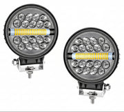 Auto Pearl 4 inch Round 34Led Auxiliary 12V-30W, Amber DRL Spot Light, White and Yellow Color, Off Road Light compatible with All Bike and Car (Pack of 2)