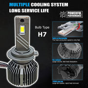 Auto Pearl 2-Side H7 LED Bulb With Turbo Cooling Fan, wide ultra bright Led light 120W, 6000K, 3500LM White Light compatible with All Car (Pack of 2)